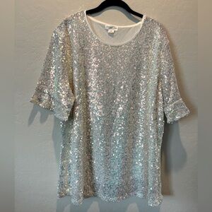 Chic Soul NWOT Iridescent Sequin Top - 3X